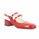 Reqins Ballerines cuir vernis rouge