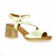 K.mary Nu pieds cuir laminé platine