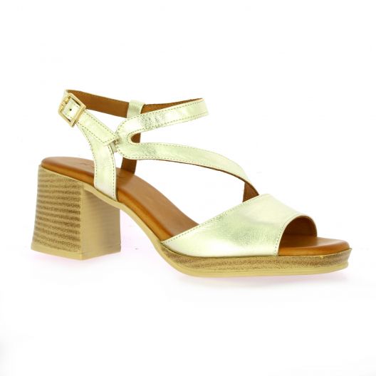 K.mary Nu pieds cuir laminé platine