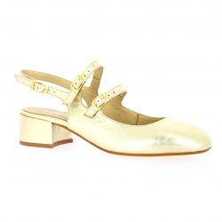 Reqins Ballerines cuir laminé platine