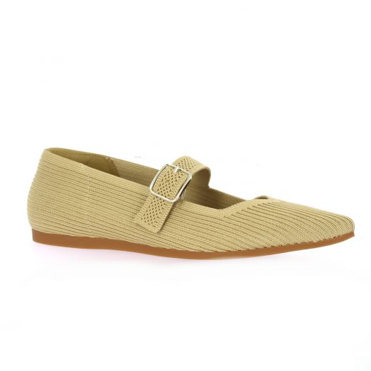 Miss elastic Ballerines toile beige