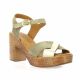 Coco abricot Nu pieds cuir velours taupe