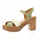 Coco abricot Nu pieds cuir velours taupe