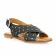 Coco abricot Nu pieds cuir noir