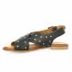 Coco abricot Nu pieds cuir noir