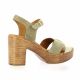 Coco abricot Nu pieds cuir velours taupe