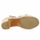 Coco abricot Nu pieds cuir velours taupe