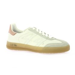 Up44 Baskets cuir pailleté blanc