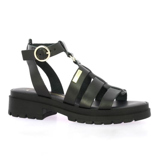 Les tropeziennes Nu pieds cuir noir