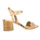 Pao Nu pieds cuir serpent cognac