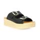 Eva frutos Nu pieds cuir noir