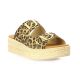 Eva frutos Nu pieds cuir velours leopard