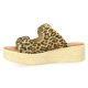 Eva frutos Nu pieds cuir velours leopard