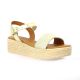 Eva frutos Nu pieds cuir laminé or