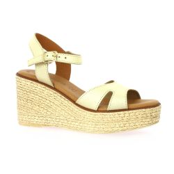 Eva frutos Nu pieds cuir laminé platine