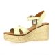 Eva frutos Nu pieds cuir laminé platine
