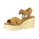 Eva frutos Nu pieds cuir velours camel