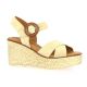 Eva frutos Nu pieds cuir velours beige