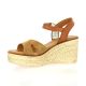 Eva frutos Nu pieds cuir velours cognac