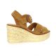 Eva frutos Nu pieds cuir velours camel