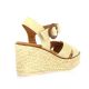 Eva frutos Nu pieds cuir velours beige