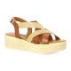 Eva frutos Nu pieds cuir cognac