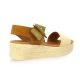 Eva frutos Nu pieds cuir velours kaki