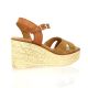 Eva frutos Nu pieds cuir velours cognac