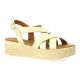 Eva frutos Nu pieds cuir laminé or
