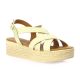 Eva frutos Nu pieds cuir laminé or