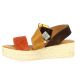 Eva frutos Nu pieds cuir velours cognac