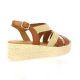 Eva frutos Nu pieds cuir cognac