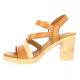 Eva frutos Nu pieds cuir cognac