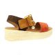 Eva frutos Nu pieds cuir velours cognac