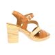 Eva frutos Nu pieds cuir cognac