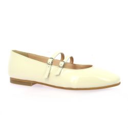 So send Ballerines cuir vernis blanc