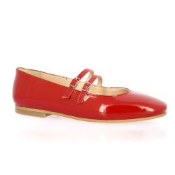 So send Ballerines cuir vernis rouge