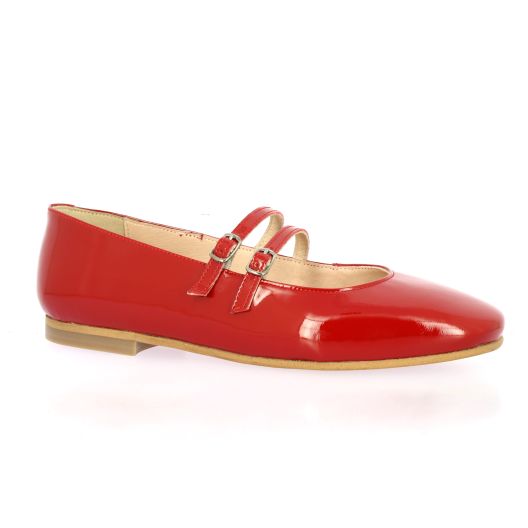 So send Ballerines cuir vernis rouge