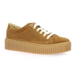 So send Baskets cuir velours camel