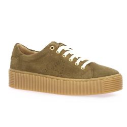 So send Baskets cuir velours taupe