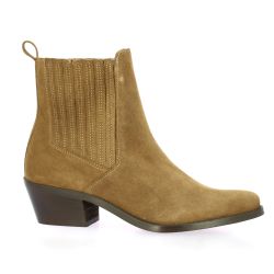 So send Boots cuir velours tabac