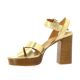 Maroli Nu pieds cuir laminé or