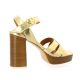 Maroli Nu pieds cuir laminé or