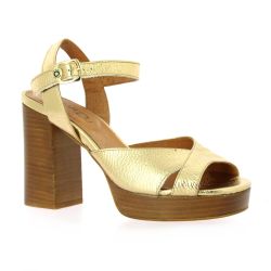 Maroli Nu pieds cuir laminé or