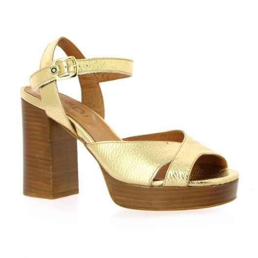 Maroli Nu pieds cuir laminé or