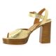 Maroli Nu pieds cuir laminé or
