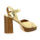 Maroli Nu pieds cuir laminé or