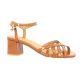 Maroli Nu pieds cuir vernis cognac