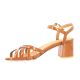 Maroli Nu pieds cuir vernis cognac