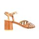 Maroli Nu pieds cuir vernis cognac